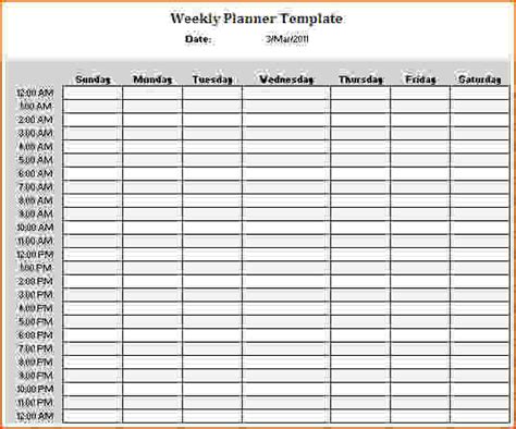 weekly hourly calendar bookletemplateorg
