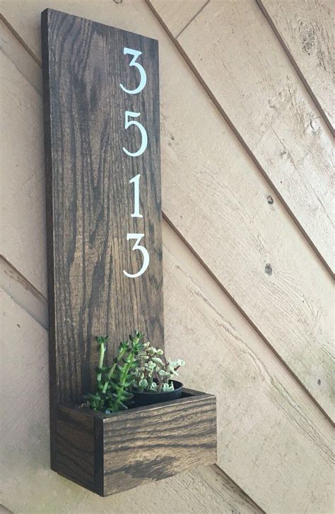 Diy House Number Sign Planter Modern House Numbers Ideas Decoration