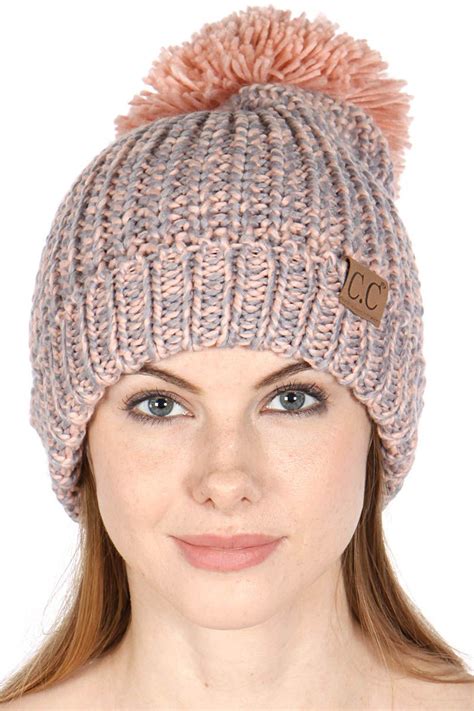 Chunky Knit Beanie Hat by CC Brand