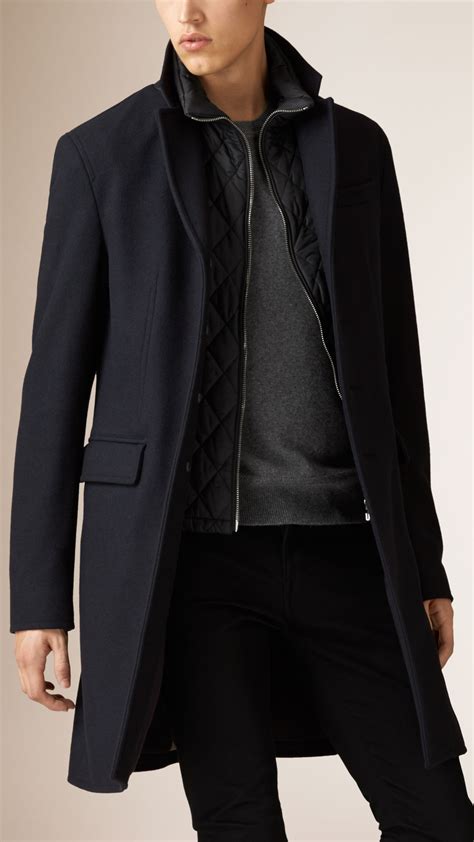 Wool Cashmere Melton Coat With Warmer Leather Jacket Outfit Men Mens