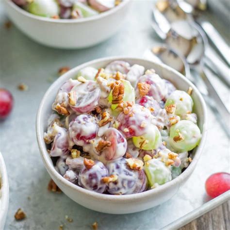 Grape Salad With Cream Cheese Vanilla Dressing Two Healthy Kitchens