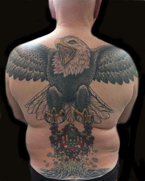 Check out our black eagle crest selection for the very best in unique or custom, handmade pieces from our shops. Bald Eagle, Family Crest, Back Piece, Color Tattoo by ...