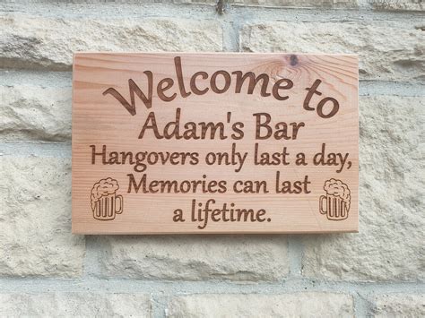 Home Bar Sign Personalised Garden Bar Sign Wall Decor Etsy