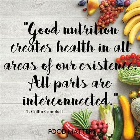 Fruits And Vegetables With A Quote About Good Nutrition Creates Health