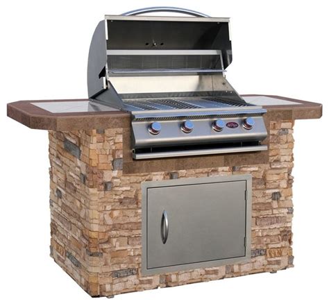 Cal Flame 6 Ft Stone Bbq Island With Gas Grill Autumn Pro Fit Stone