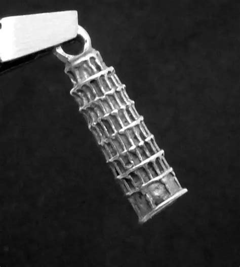 Vintage 800 Silver Italy Italian Leaning Tower Of Pisa Charm Pendant