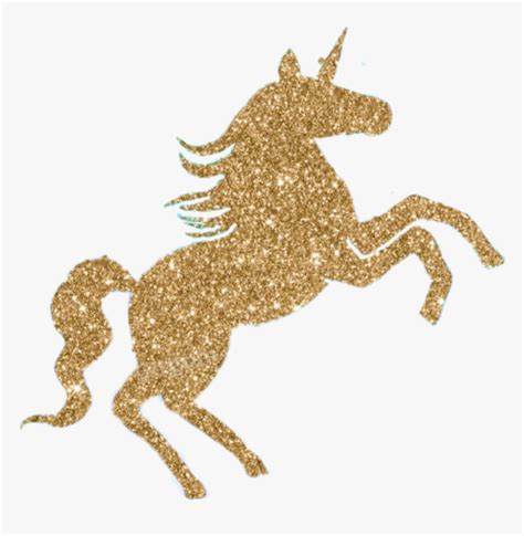 Sticker Unicorn Glitter Gold Beautiful Gold Glitter Golden