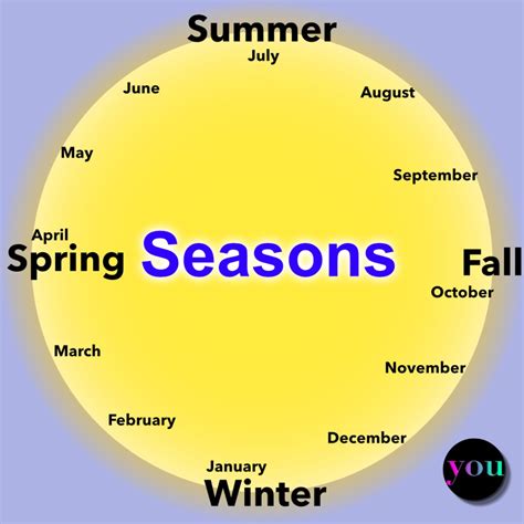 Seasons Of The Year English With You Summer Fall Winter Spring