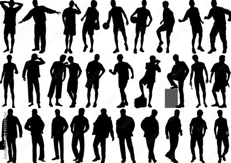 Human Figures Vector Of Silhouette Of High Quality Stock Vector Adobe