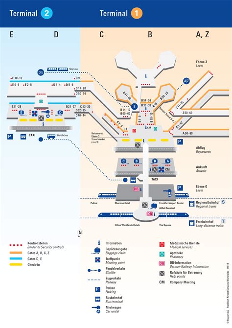 Map Of Frankfurt Airport Airport Terminals And Airport Gates Of Frankfurt
