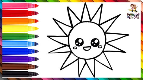 Cómo Dibujar El Sol 🌞 Dibuja Y Colorea Un Lindo Sol Arcoiris 🌈 Dibujos