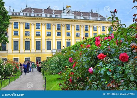 Rose Garden In Front Schonbrunn Palace In Vienna Austria Editorial
