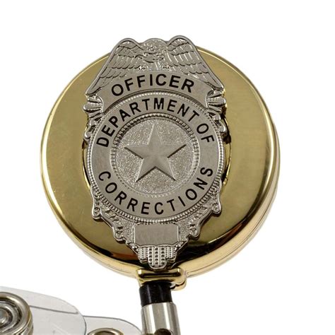 Corrections Officer Mini Badge Retractable Id Holder Reel Badge Reel