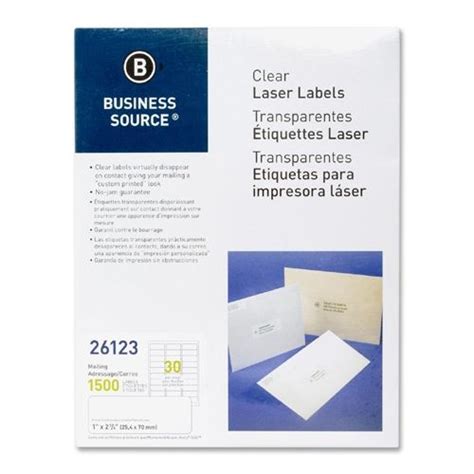Labels 1x275 Clear Laser Mailing 1500pk Century Graphic