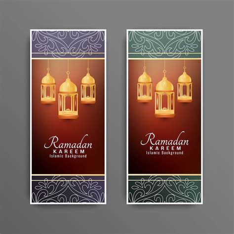 Premium Vector Abstract Ramadan Kareem Beautiful Islamic Banners Set