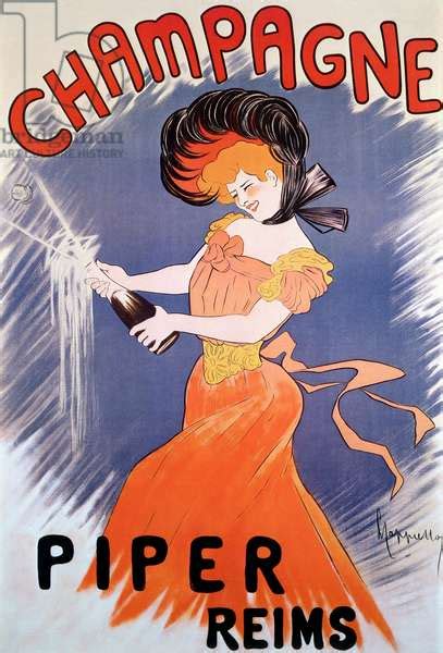 Image Of Advertising Poster For Piper Champagne 19th Century Poster