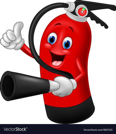 Illustration Of Cartoon Character Of Fire Extinguisher Giving Thumb Up