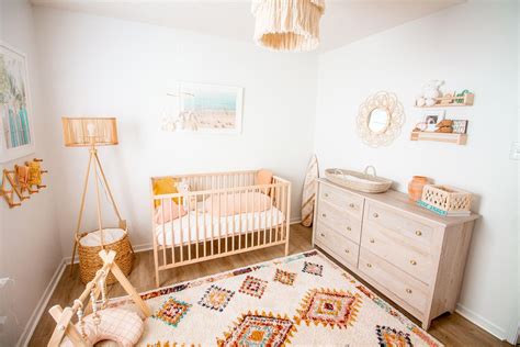 Coastal Bohemian Baby Girl Nursery Tour Abby Saylor Armbruster Nursery Baby Room Bohemian