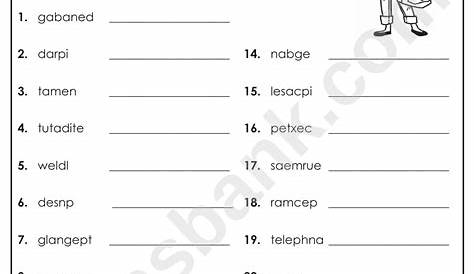 Spelling Scramble Worksheet