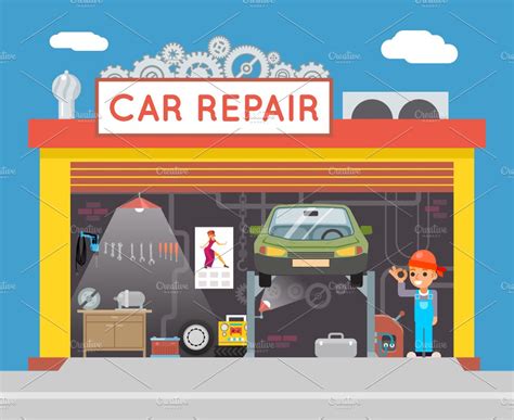 Auto Repair Service People Illustrations Creative Market