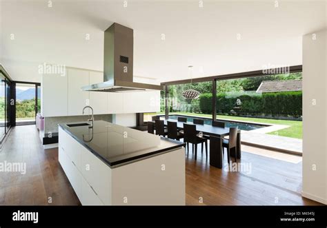 Modern Villa Interior Beautiful Kitchen Stock Photo Alamy