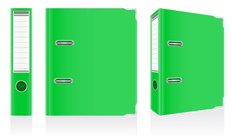 Folder Green Binder Metal Rings For Office Vector Illustration 488678