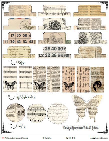 Freebie Download Vintage Ephemera Tabs Some Tabs And Labels With A