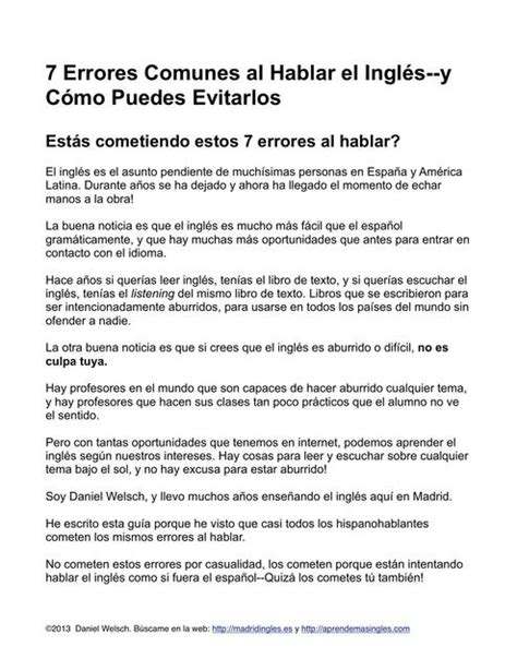7 Errores Comunes Al Hablar Ingles Edivcudi Cubas Diaz Udocz