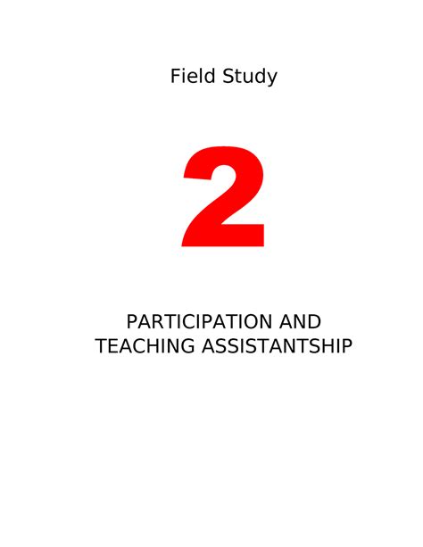 Fs2 Lorimar Fs Module Field Study 2 Participation And Teaching
