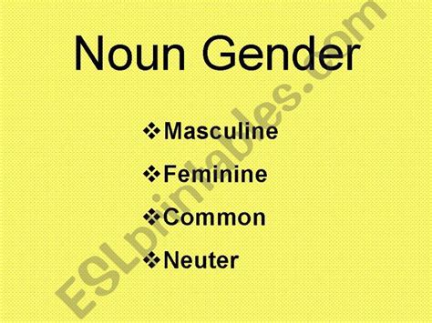 Esl English Powerpoints Gender Of Nouns