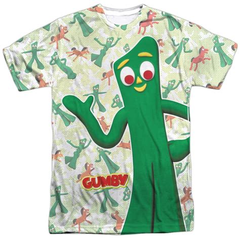 gumby gumby 1960 s claymation tv series with pokey adult front print t shirt