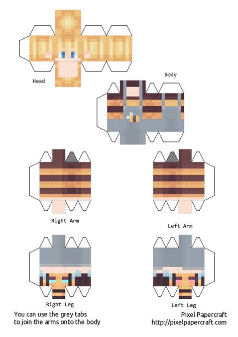 Tubbo Bee Pixel Papercraft In 2021 Papercraft Minecraft Skin