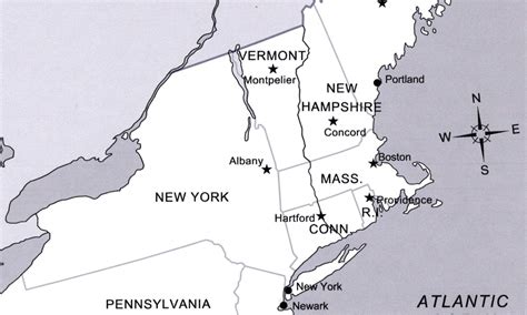 Eastern States Map With Capitals United States Map