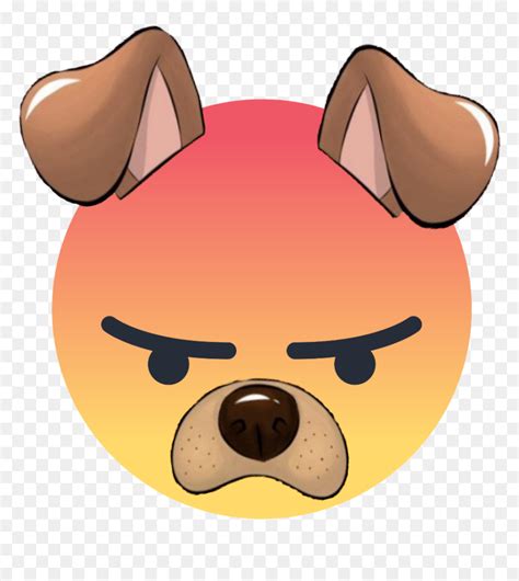 Emoji Mad Dogears Ears Face Dog Snapchat Snap Instagram Clipart Angry
