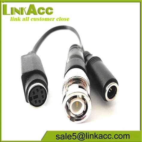 Lkcl654 6pin Mini Din Cable Female To Bnc Male And Dc Female Adapter