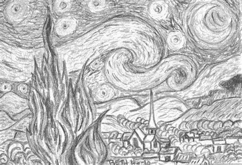 Had a lot of fun doing this! Miniature Starry Night Pencil Sketch | Pencil sketch, Sketches