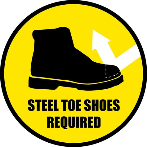 Steel Toe Shoes Required Floor Sign Creative Safety Supply