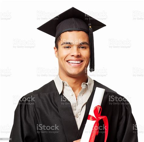 Young Man In A Graduation Wear Isolated Stock Photo Download Image