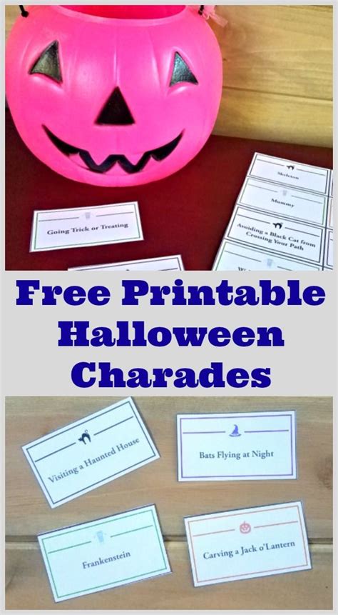 Halloween Charades Game Wfree Printable Cards Halloween Games