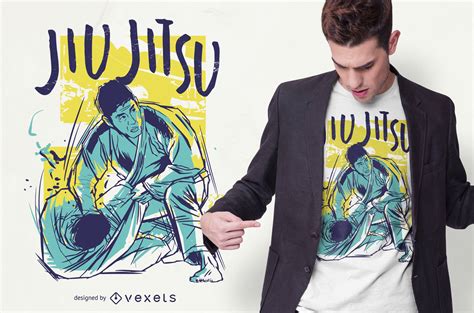 Jiu Jitsu Grunge Color T Shirt Design Vector Download