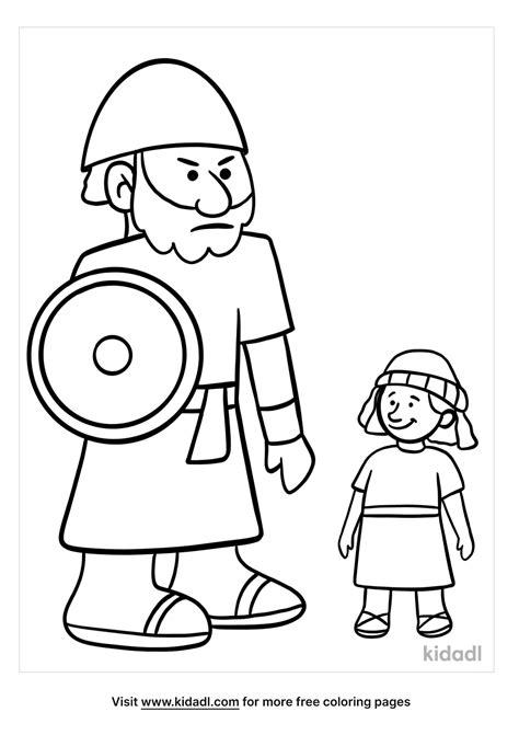 Free David And Goliath Coloring Page Coloring Page Printables Kidadl