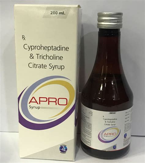 Apro Cyproheptadine Hydrochloride And Tricholine Citrate Syrup
