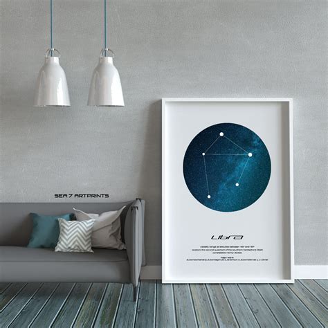 Libra Star Constellation Printable Art Color Print Instant Download