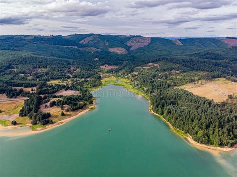 Aerial Panoramic View At Henry Hagg Lake An Artificial Lake In