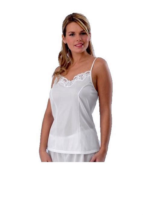 Ladies Womens Camisole Top Vest Satin Cami White Size 12 14 16 18 20 22