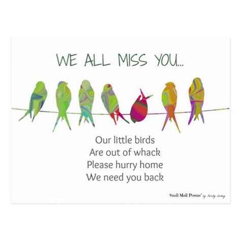 We All Miss You Poem From Kids Postcard Miss You Cards