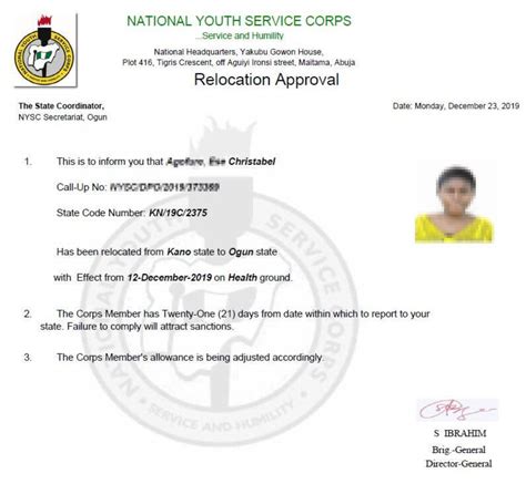 Nysc Number National Youth Service Corps Certificate Number Beloved