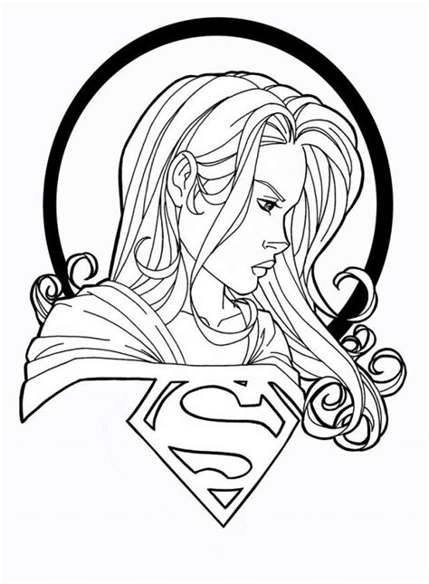 Supergirl Colouring Page Clip Art Library