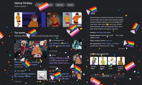 Google Sprinkles Lesbian Pride On Scooby Doo Character Velma