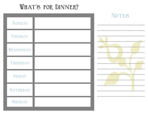 7 Day Menu Planner Template New 7 Day Meal Planner Template Weekly